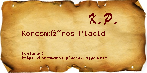 Korcsmáros Placid névjegykártya